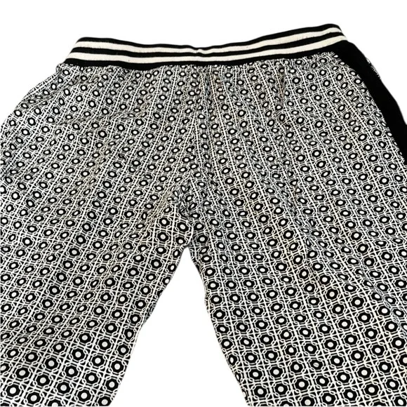 Vanilla Star size large Black & White print silky joggers black tux strip - Picture 13 of 14